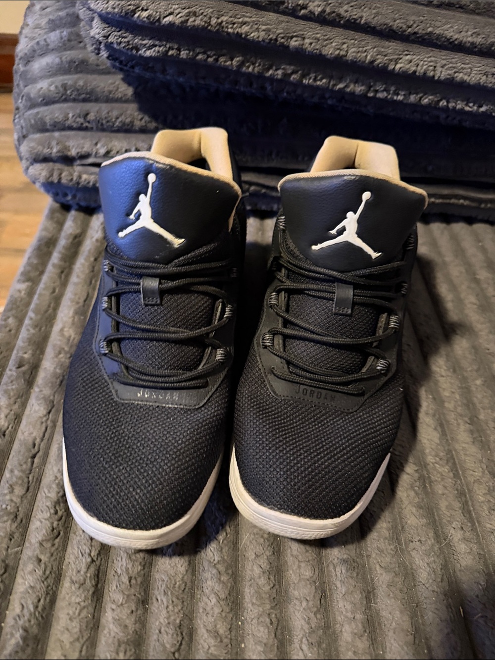 Jordan Black and White Mid-Top Sneakers